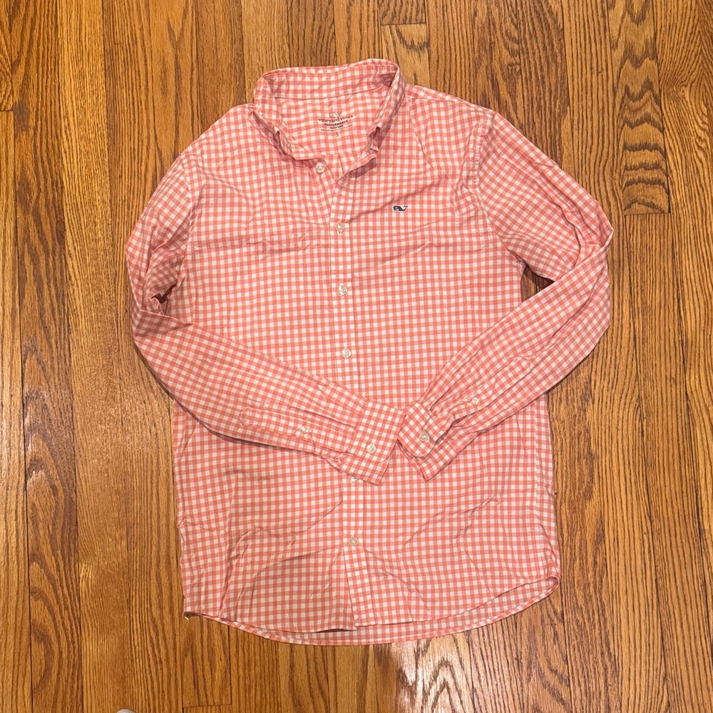 Boy’s Vineyard Vines Orange Gingham Shirt